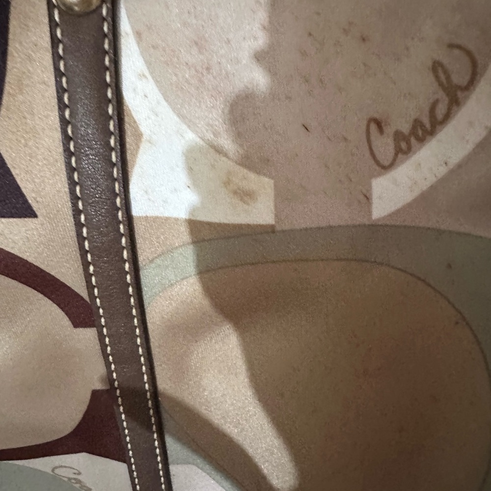 Coach Brown and Cream Geometric Tote Bag - Picture 7 of 11